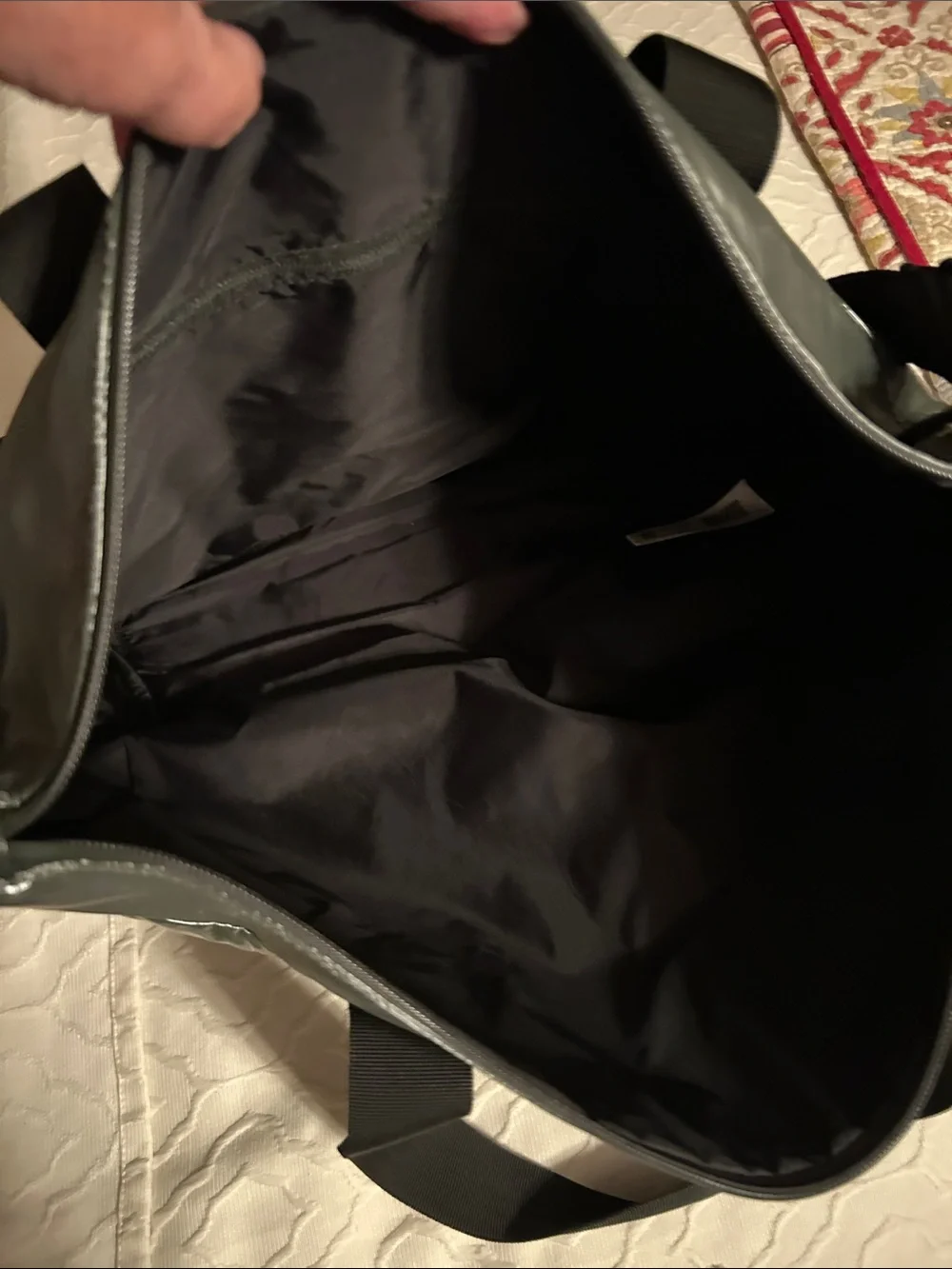 Rains Olive Green Quilted Tote with Black Straps- Puffer Mix tote bag mini w3